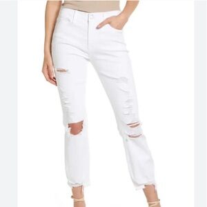 Frame Denim White Boyfriend Jeans Distressed Casual